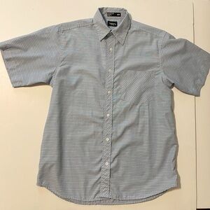 Haggar Men's Size Medium Blue Short Sleeve Shirt